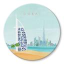 Glasbillede - Dubai Beach - Burj Al Arab - Rivers - Rundt