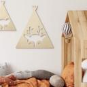 Decoración en madera álamo - tipi - ciervo