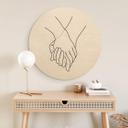 Billede af træ 1X Studio - Line Art Hand in Hand - Round