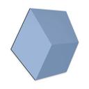 3D Hexagon Alu-Dibond - Blå
