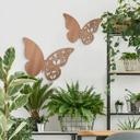 Décoration murale en bois placage d'acajou - Papillon fleuri