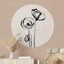 Line Art Dos amapolas Vinilo decorativo - Cats & Dotz - Redondo