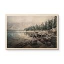 Cuadro de madera bosque de invierno junto al lago - Rostovskiy