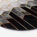 Tableau sur alu-Dibond rond Fredriksson - Hexagones : noirs et gris