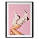 Póster Vaquera con botas de purpurina en rosa - Vértigo Artegraphy