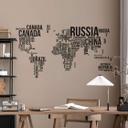 Wallsticker - Verdenskort TYPO - Lande