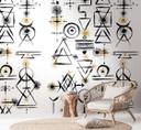 Papel pintado étnico blanco negro - Papel pintado tejido-no tejido Livingwalls - Mate y liso