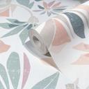 tapet, non-woven blomstertapet Flora hvid, grøn