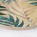 Cuadro de madera Hojas de palmera exóticas en verde dorado - Manovski - Redondo