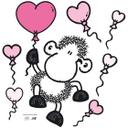 Muursticker Sheepworld - Schaap met Ballonnen
