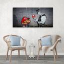 3 stykke lærredstryk, Banksy Mario Graffiti