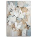 Canvasbillede, Beige malede blomster