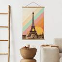 Póster de tela Bodart - Torre Eiffel retro con arco iris