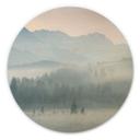 Cuadro de madera Paisaje forestal brumoso en otoño - Eisenmann - Redondo