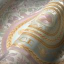 Versace tapet blomstermotiver i pastel og guld non-woven tapet lettering design
