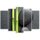 5 stykke lærredstryk Stones Bamboo Zen Spa