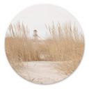 Tableau sur alu-Dibond rond Phare dans l'herbe des dunes