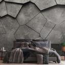 3D-betonlook grå - non-woven tapet med geometrisk mønster - industrielt design
