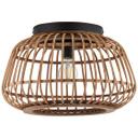 Deckenleuchte Lucas, braun, 24,5 x 40 cm, Rattan Innenleuchte