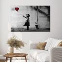 Geborsteld Alu-Dibond met goud-, zilver- & kopereffect - Girl with Balloon - Banksy