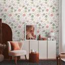 blomstertapet farverigt - tapet blomster - stue tapet natur hvid - eksotisk