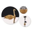 Tableau sur alu-Dibond rond Kubistika - été doré (set 3 pièces)