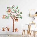 Sticker mural - Arbres avec animaux (bicolore)