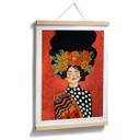 Póster Mujer sonriente con flores naranjas - Hülya