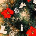 Set de copos de nieve para decorar el árbol (6 piezas) con colgador
