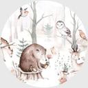 Sticker mural Kvilis - Amis des animaux - Rond