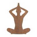 Décoration murale en bois placage d'acajou - Yoga - Position assise 02
