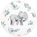 Tapet cirkel Sød babyelefant mellem boho-grene - UN Designs - vliesetapet/selvklæbende non-woven tap
