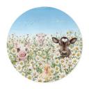 Póster animales de granja en el prado de flores - Kikki Belle - Round