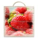 Cuadro de madera fresas del huerto - 40x41,5 cm