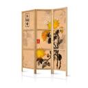 Japansk foldevæg til rumopdeling - Japansk stil: Visdomsblomster, 3-delt