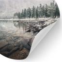 Vinilo decorativo Bosque invernal junto al lago - Rostovskiy - Redondo
