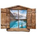 3D Wallsticker - Colombo - Trævindue - Banff National Park i Canada