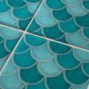 Azulejos Adhesivos escamas de pez - turquesa - lote de 12