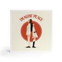 Billede af træ til at sætte op - Imagine Peace - To for fred og håb - Retrodrome - 15x15 cm