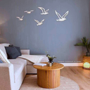 Decoración en madera pájaros gaviotas - madera de álamo (5 piezas)