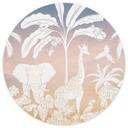 Jungleparadis med vilde dyr Fototapet - Ombre - Kikki Belle - Rundt - vliesetapet/selvklæbende non-w