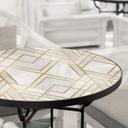 Plateau de table en verre - Fredriksson - Art Deco: Géométrie dorée - Rond