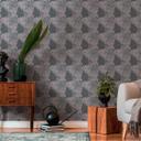 Papel pintado no tejido con motivo floral gris - papel pintado con gramíneas