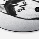 Aluminium Dibond med sølveffekt Siberian husky - Hundeportræt - Korenkova - Rund