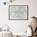 Póster animales de la jungla en verde tropical - Kikki Belle