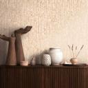 Lodret struktureret tapet creme beige - Ikke-vævet tapet med 3D-effekt 