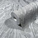 Papel pintado no tejido con brillo y aspecto de abanico gris, textura plateada