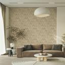 Ikke-vævet tapet i beige-brunt 3D-look skalaer vintage brugt look geometrisk 