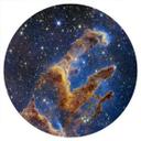 Vinilo decorativo del telescopio James Webb - Pilares de la Creación - Redondo