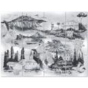 Azulejos Adhesivos paisajes en blanco y negro - lote de 12